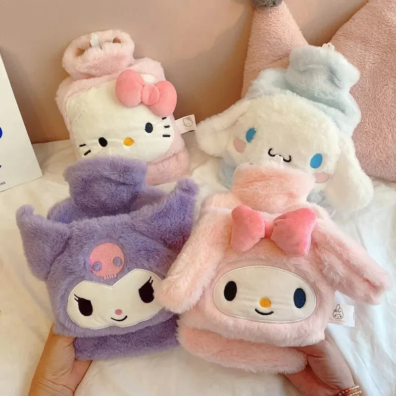 Sanrio Hot Water Bottle Bag irrigation 1000ML Female Plush Warm Hand