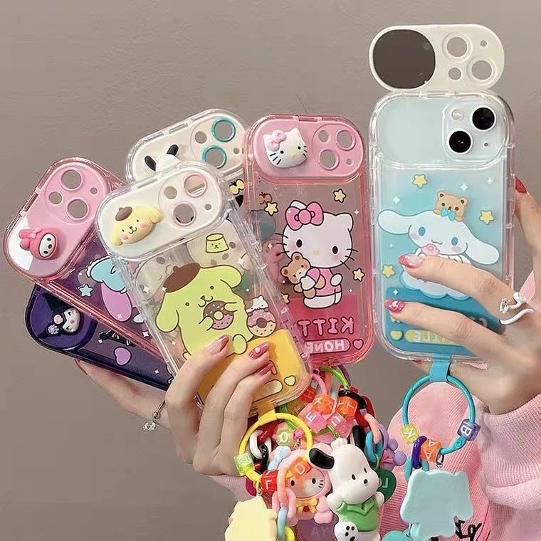 Sanrio Phone Case with Mirror& Dangle Charm