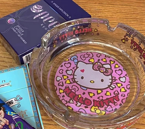 Sanrio glass ashtray