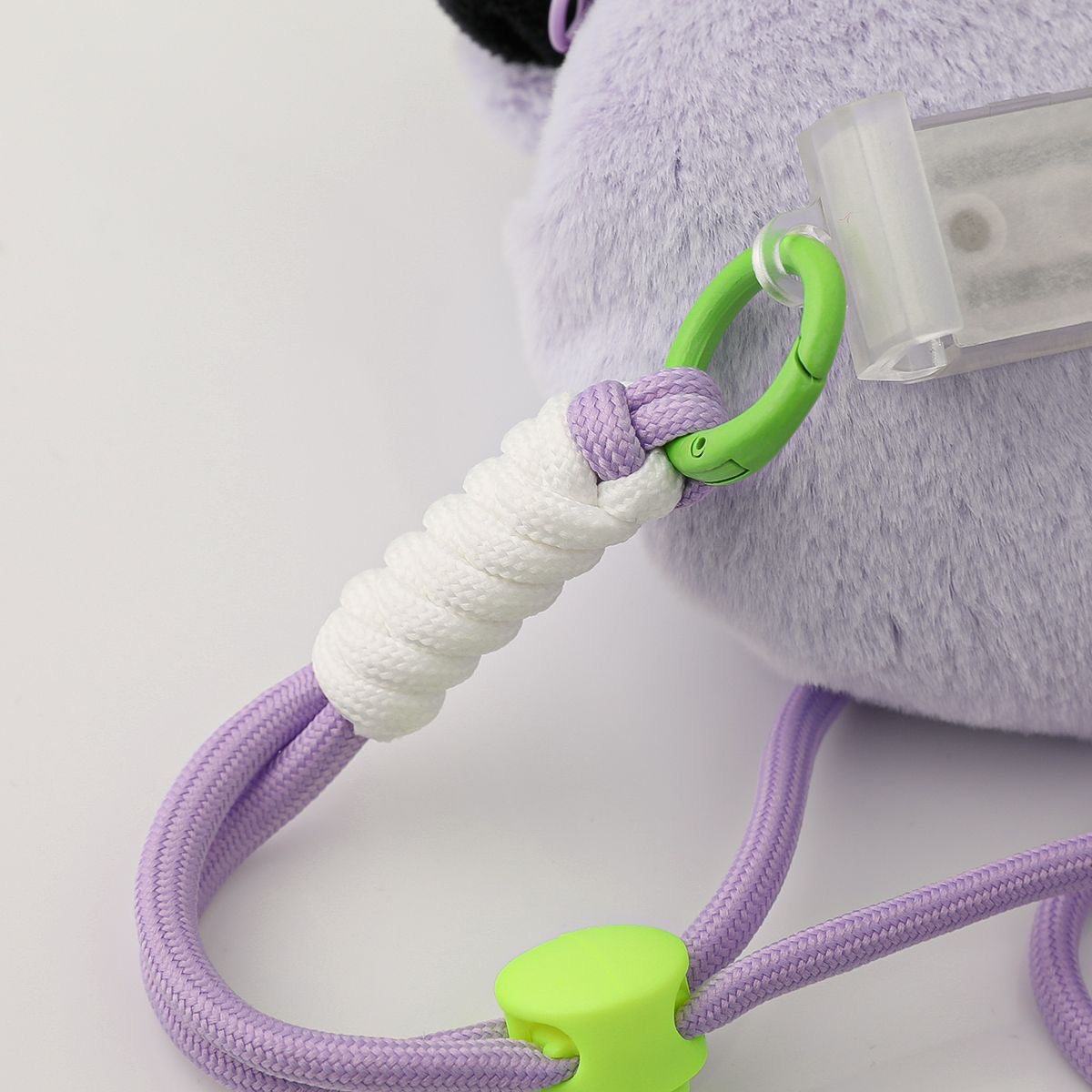 Kuromi Mobile phone back clip with lanyard, cute plush doll