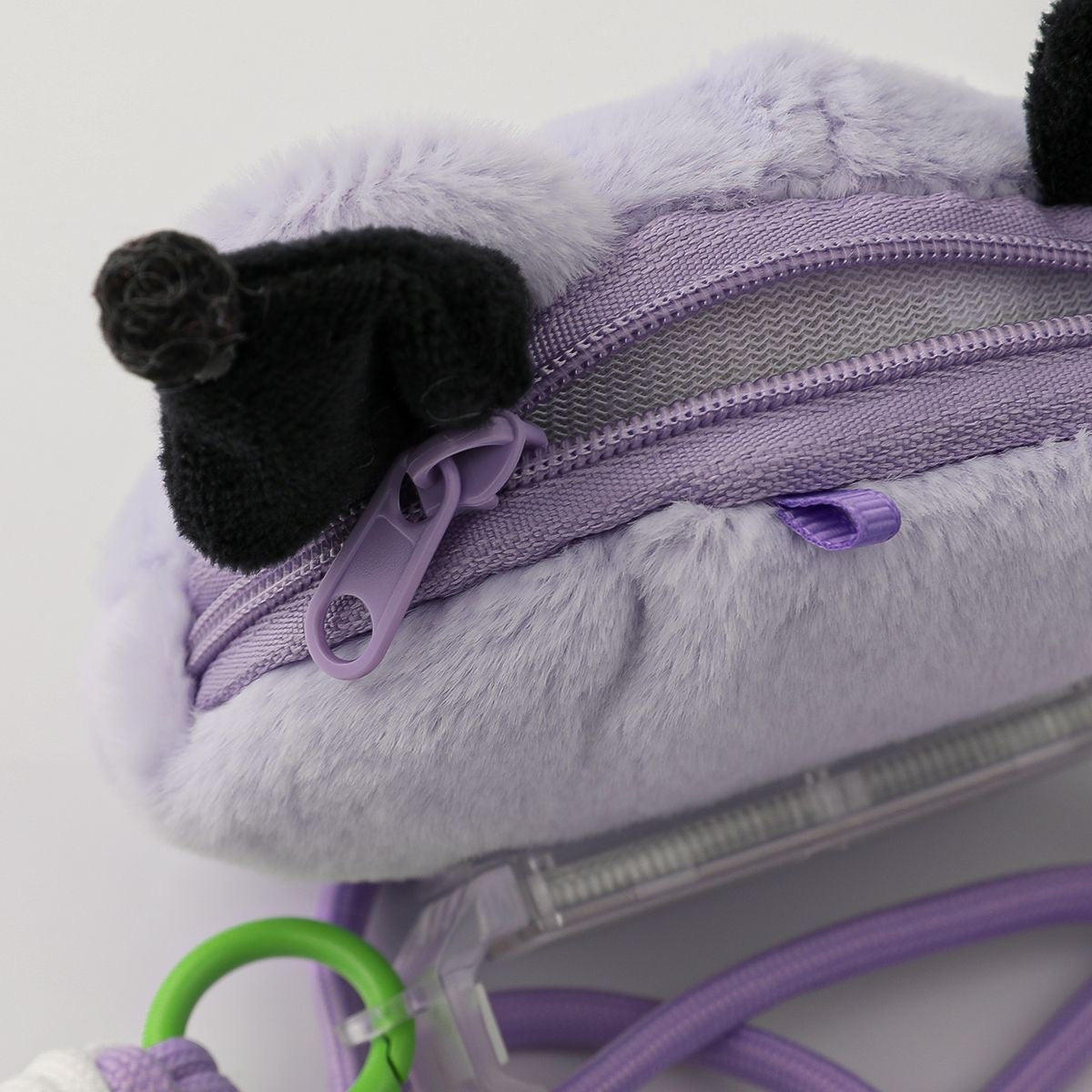 Kuromi Mobile phone back clip with lanyard, cute plush doll