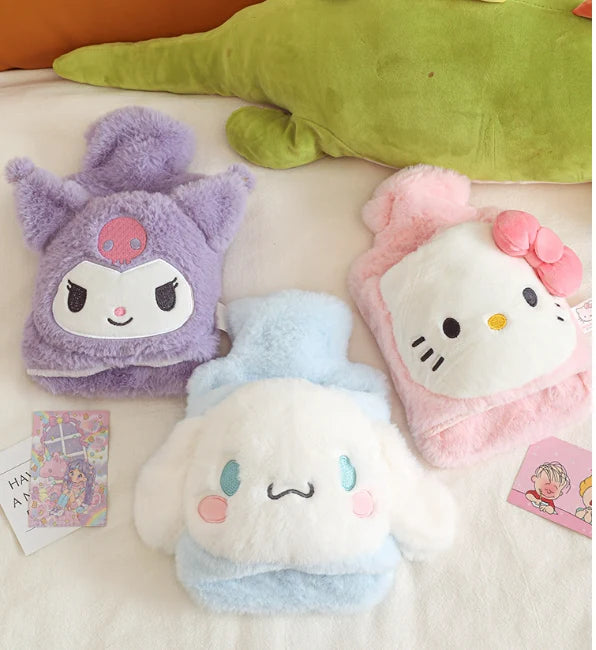 Sanrio Hot Water Bottle Bag irrigation 1000ML Female Plush Warm Hand