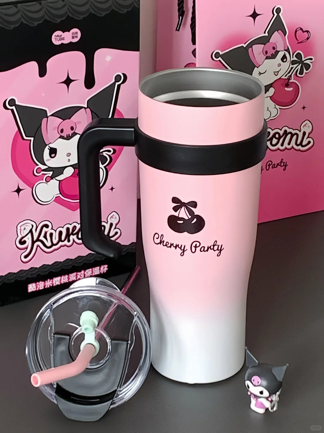 Kuromi Cherry Insulated Water Bottle 1200ml