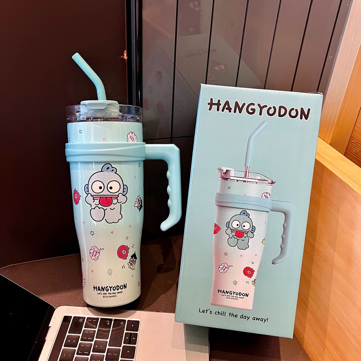 Sanrio Character Vacuum Cup with Straw Handle 1200ml