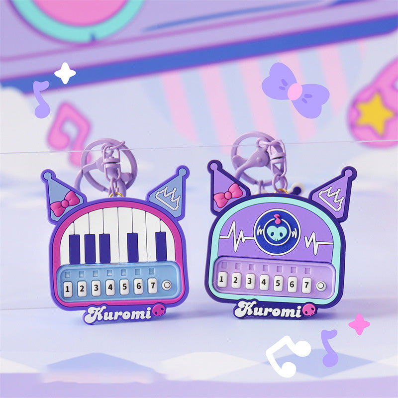 Kuromi piano design keychain