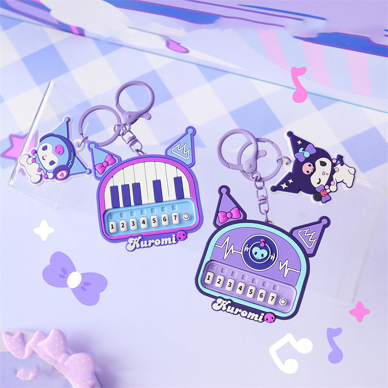 Kuromi piano design keychain