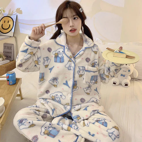 Sanrio Kuromi Fluffy Pajamas set
