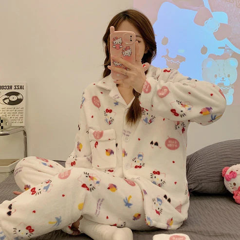 Sanrio Kuromi Fluffy Pajamas set
