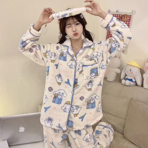 Sanrio Kuromi Fluffy Pajamas set