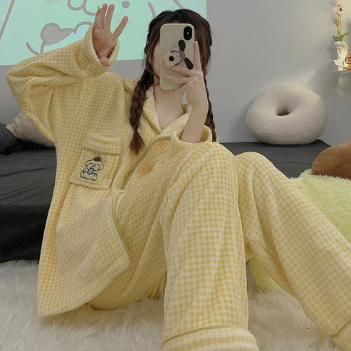 Sanrio Kuromi Fluffy Pajamas set