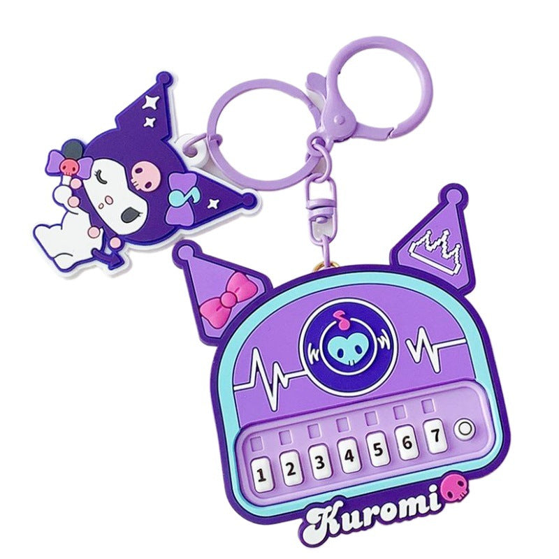 Kuromi piano design keychain