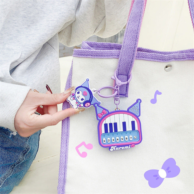 Kuromi piano design keychain