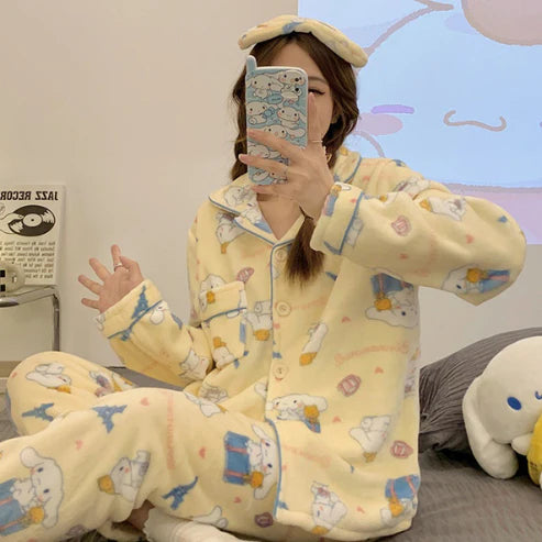 Sanrio Kuromi Fluffy Pajamas set