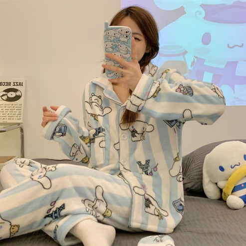 Sanrio Kuromi Fluffy Pajamas set