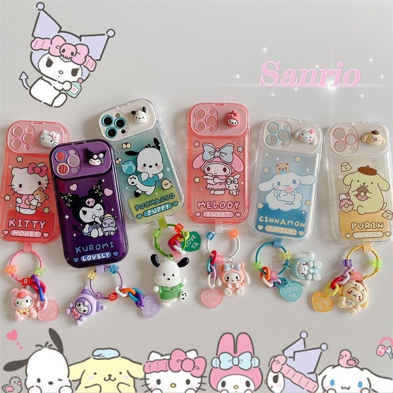 Sanrio Phone Case with Mirror& Dangle Charm