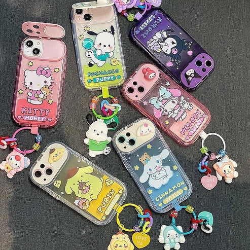 Sanrio Phone Case with Mirror& Dangle Charm