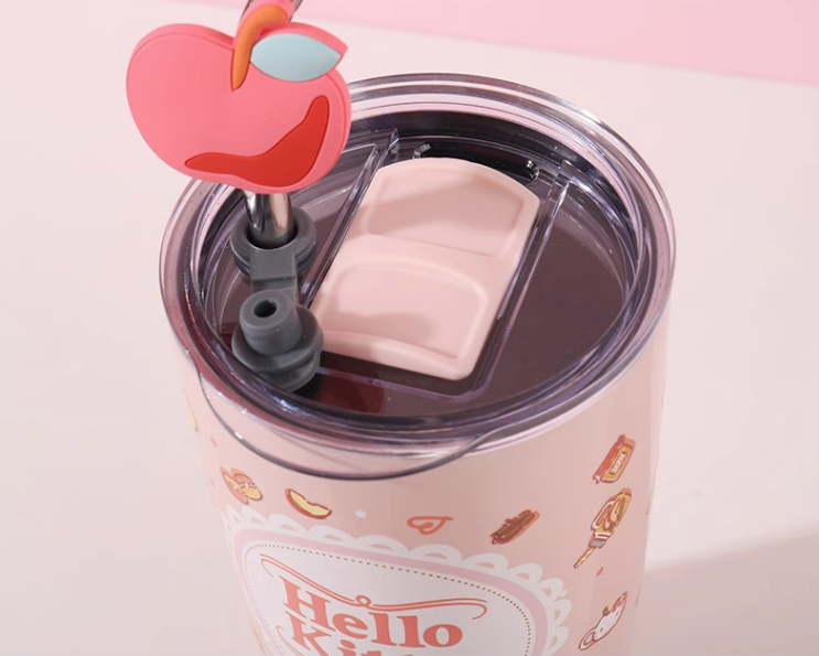 Sanrio Stainless Steel Tumblers with Lid and Straw 600ml