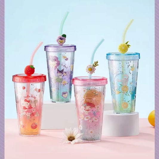 Sanrio Flower Party Series Straw Cup 420ml