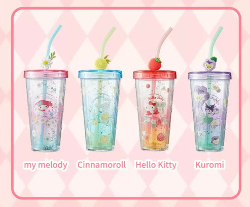 Sanrio Flower Party Series Straw Cup 420ml