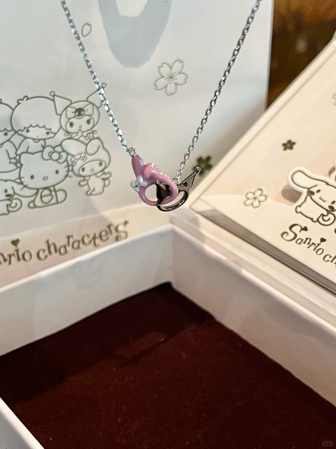 Kuromi and My melody Double interlocking necklace with gift box