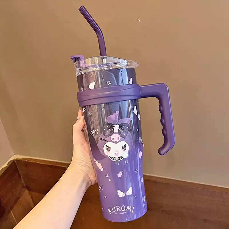 Sanrio Character Vacuum Cup with Straw Handle 1200ml