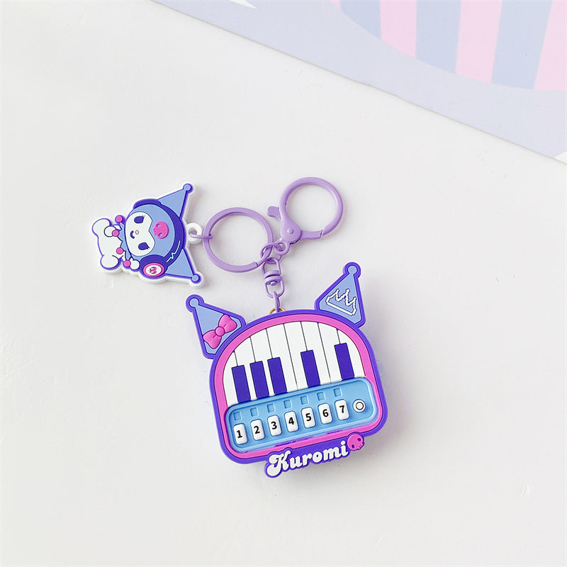 Kuromi piano design keychain