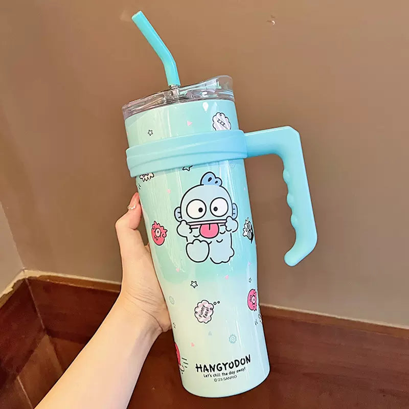 Sanrio Character Vacuum Cup with Straw Handle 1200ml